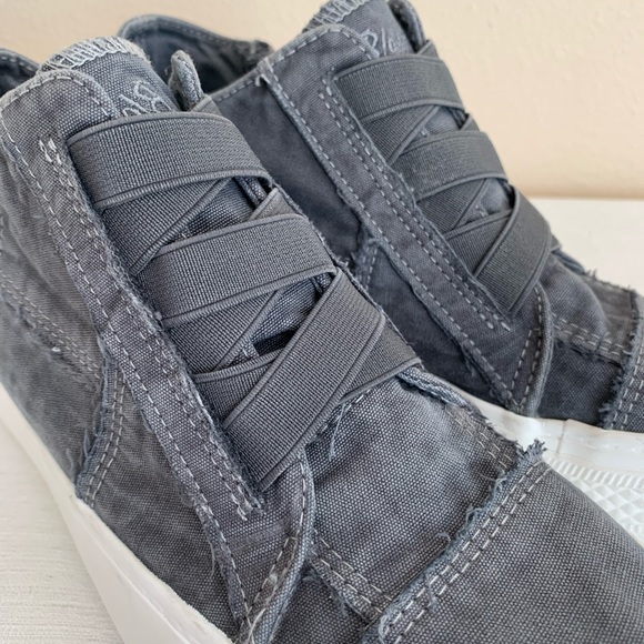 Blowfish Malibu Mamba Gray Washed Canvas Platform Sneakers Woman’s 8.5 - Picture 8 of 14